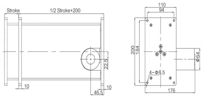 2000N 3-stage Telescopic DC Electric Cylinder Hall Effect Synchronization Control System